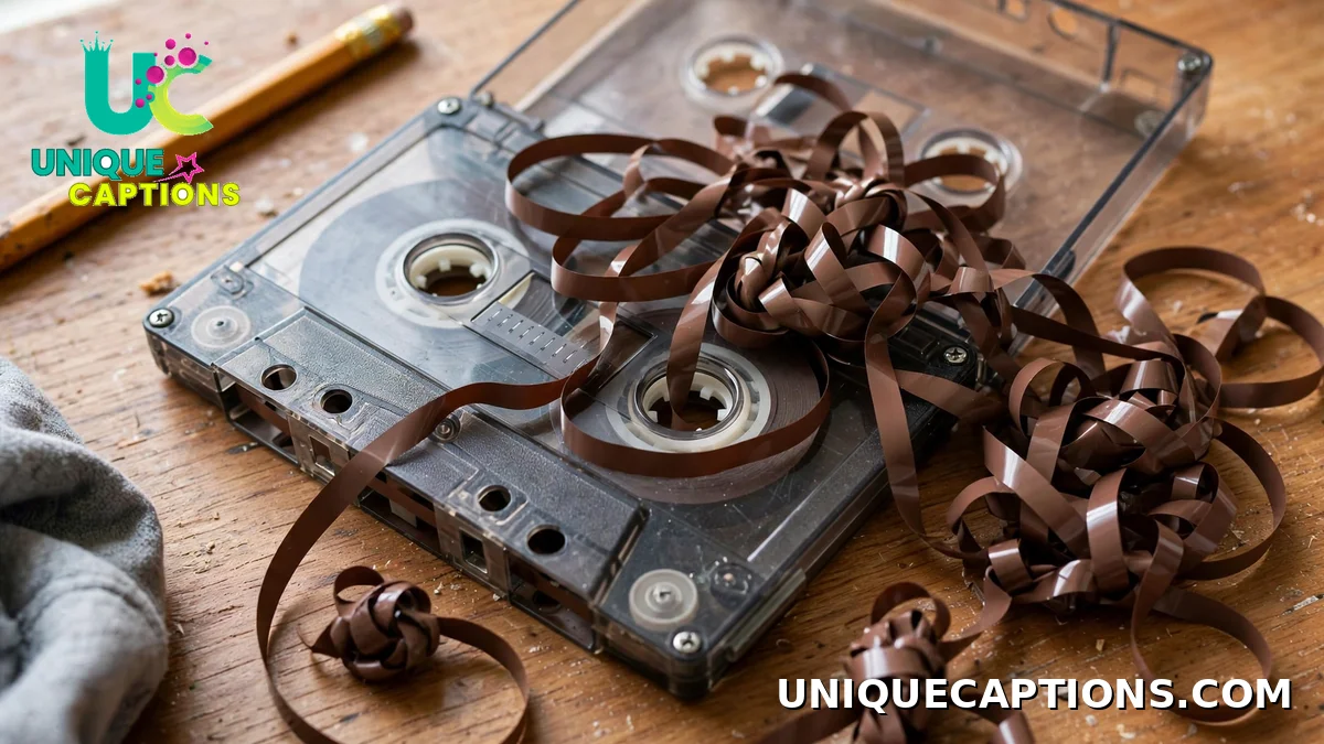 tangled 90s cassette tape ribbon