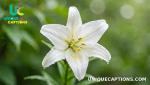 A single white lily in close-up