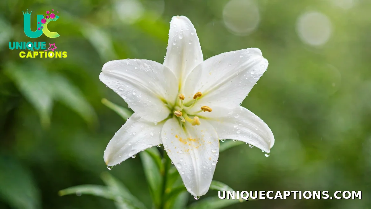 A single white lily in close-up