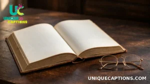Open classic book with reading glasses resting on a wooden desk