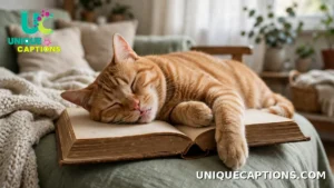 Cat asleep on top of an open book