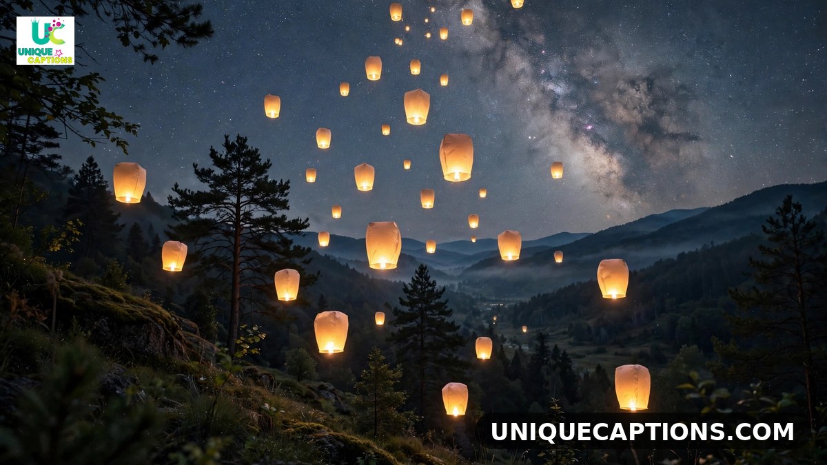 Birthday prayer for sister dreams and future goals with lanterns in night sky