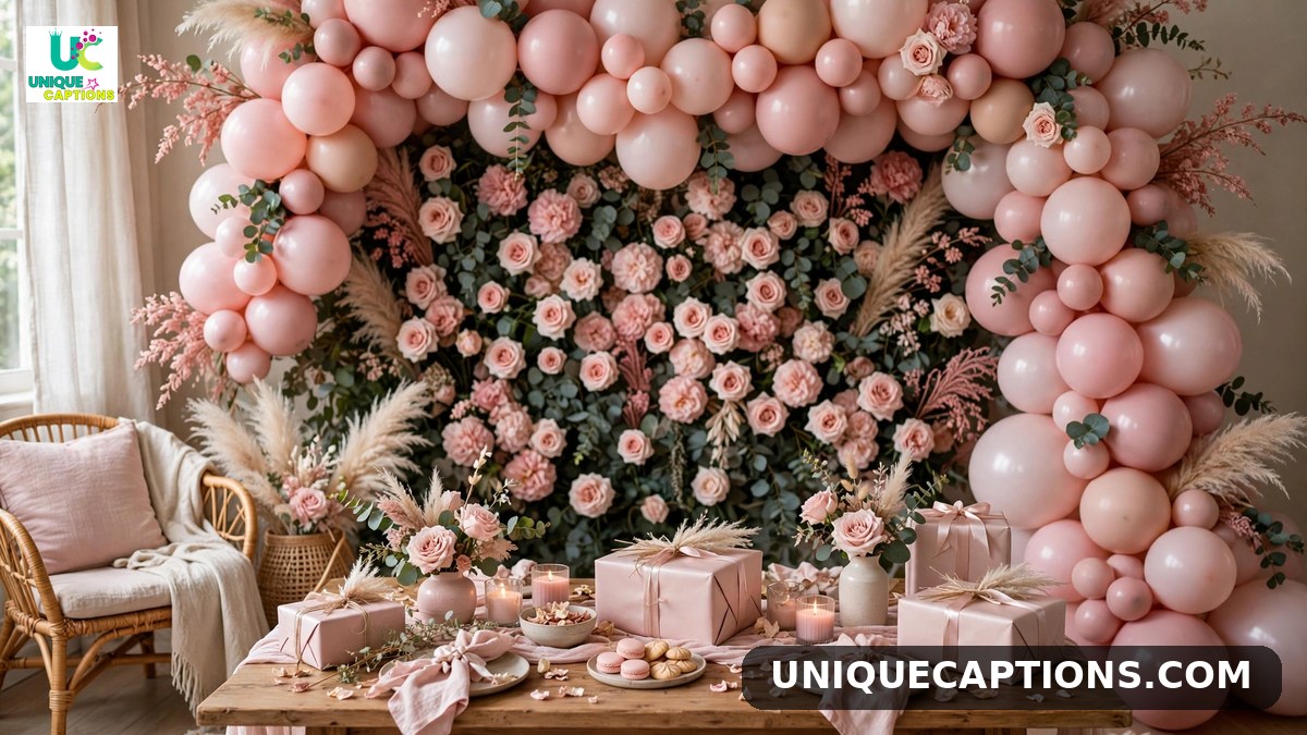 Bridal shower decor captions - beautiful floral decorations at a bridal shower venue