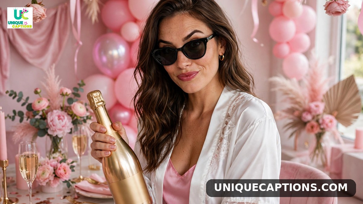 Sassy bridal shower captions - confident bride-to-be striking a pose at her shower