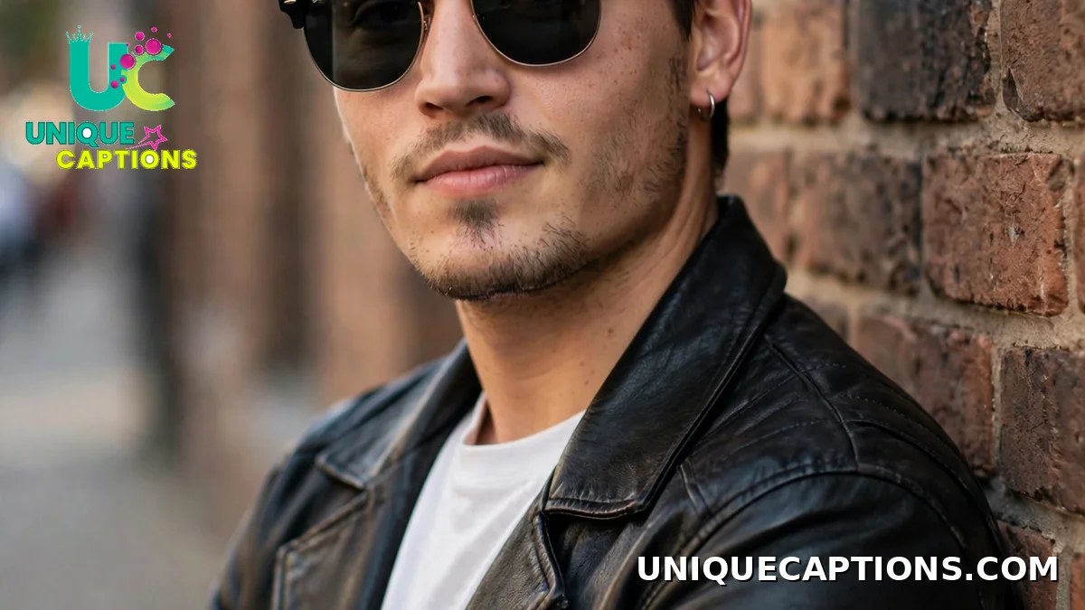 Cool attitude comments for brother's pic - confident young man with sunglasses against brick wall
