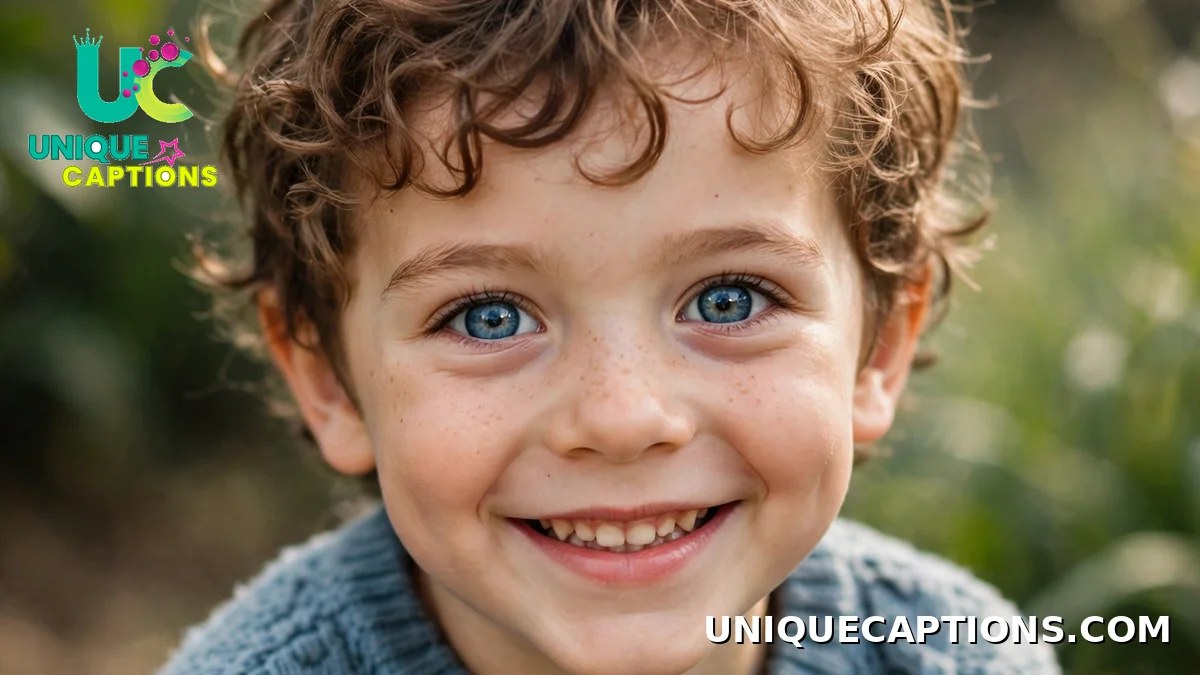 Cute comments for brother's pic - adorable little boy with bright smiling eyes