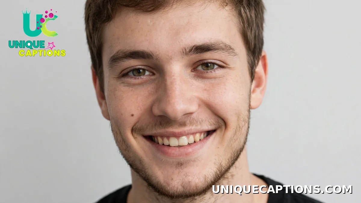 One-word comments for brother's pic - minimal close-up portrait of smiling young man