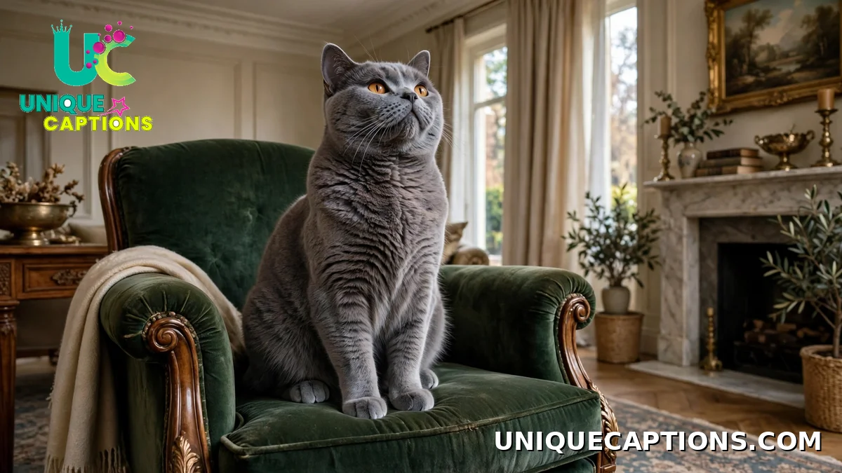 Confident cat sitting upright like royalty on a chair