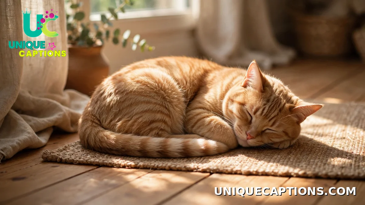 Cat napping in a patch of sunlight