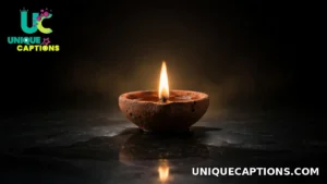 One glowing diya on dark stone in a minimal festive photo
