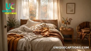 Peaceful bedroom with soft morning light through curtains after the clocks go back