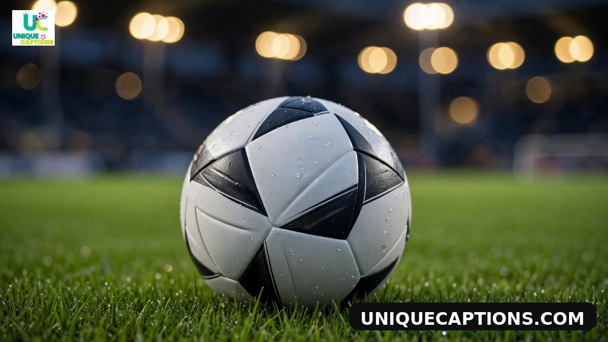 FIFA Club World Cup captions - football close-up on the pitch under stadium lights