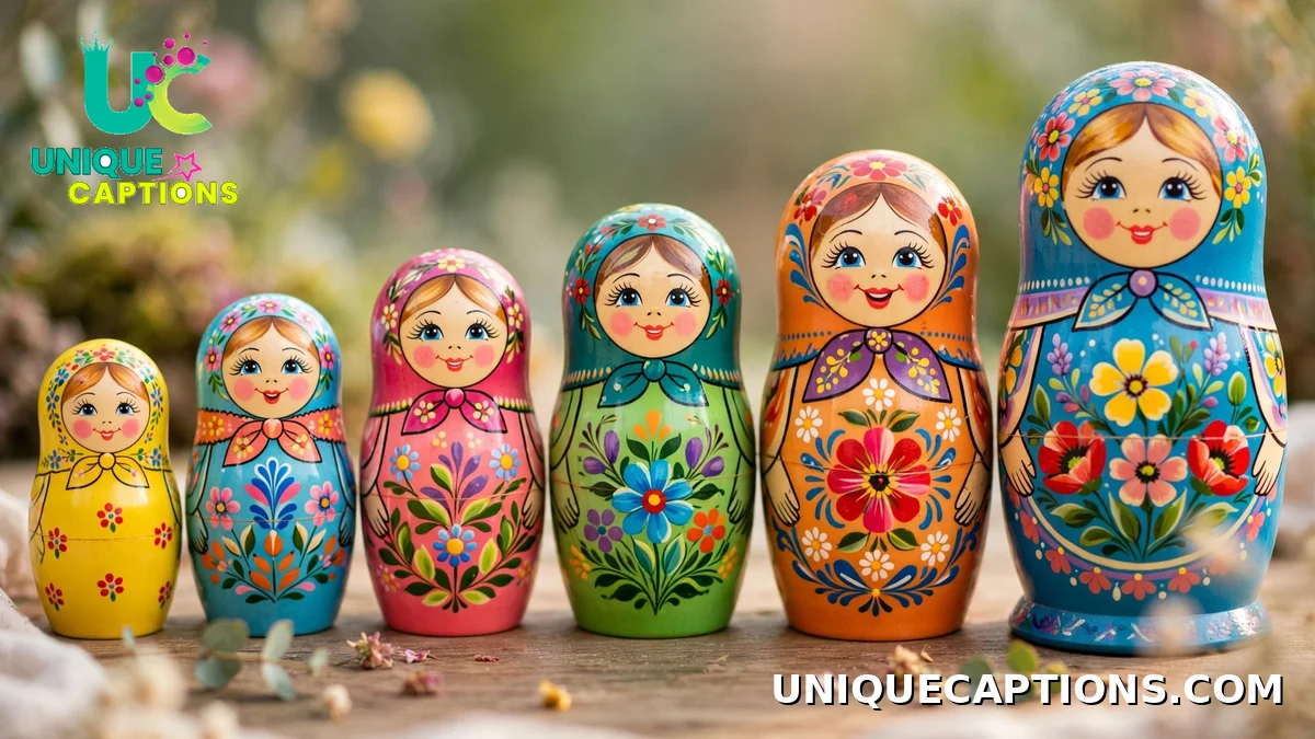 Colorful hand-painted matryoshka dolls