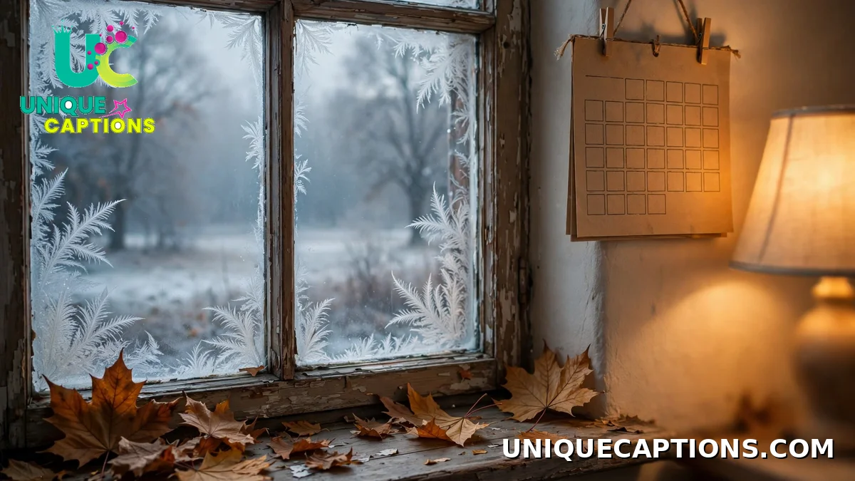 Goodbye November hello December captions with season transition