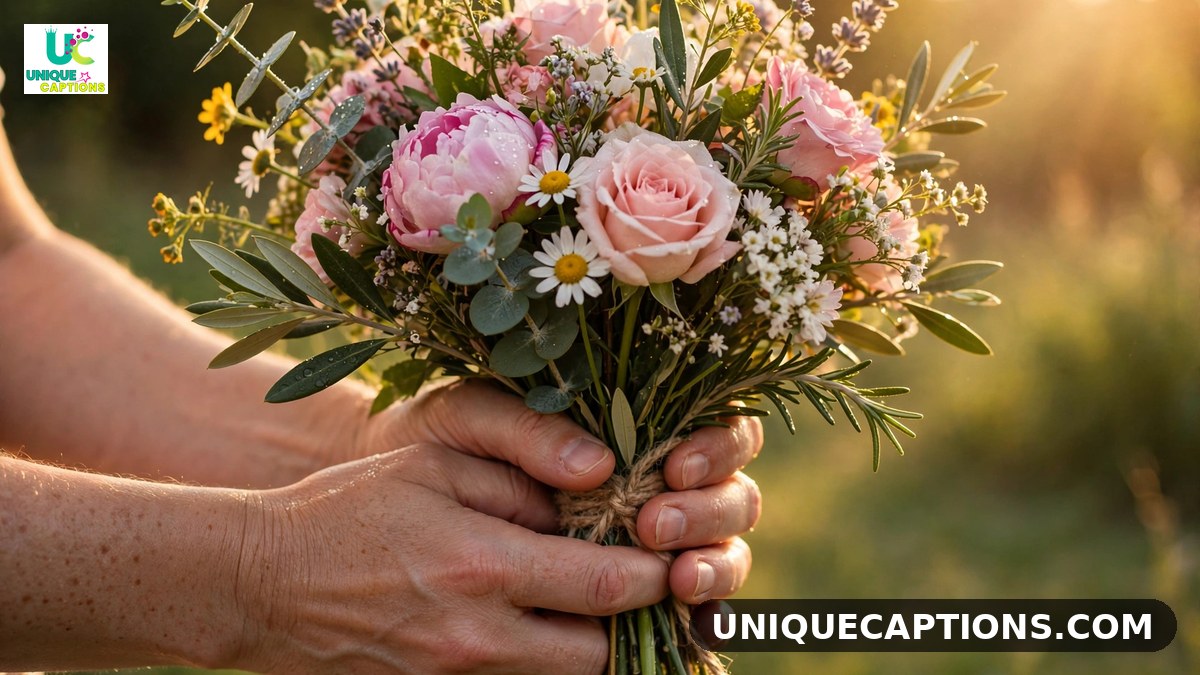 Heartfelt birthday prayer for sister with hands holding flower bouquet
