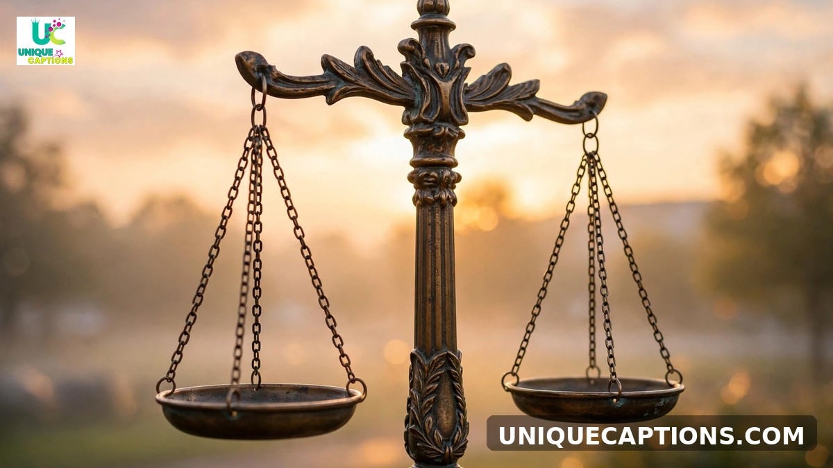 Justice quotes for lawyers - bronze scales of justice against a sunrise sky