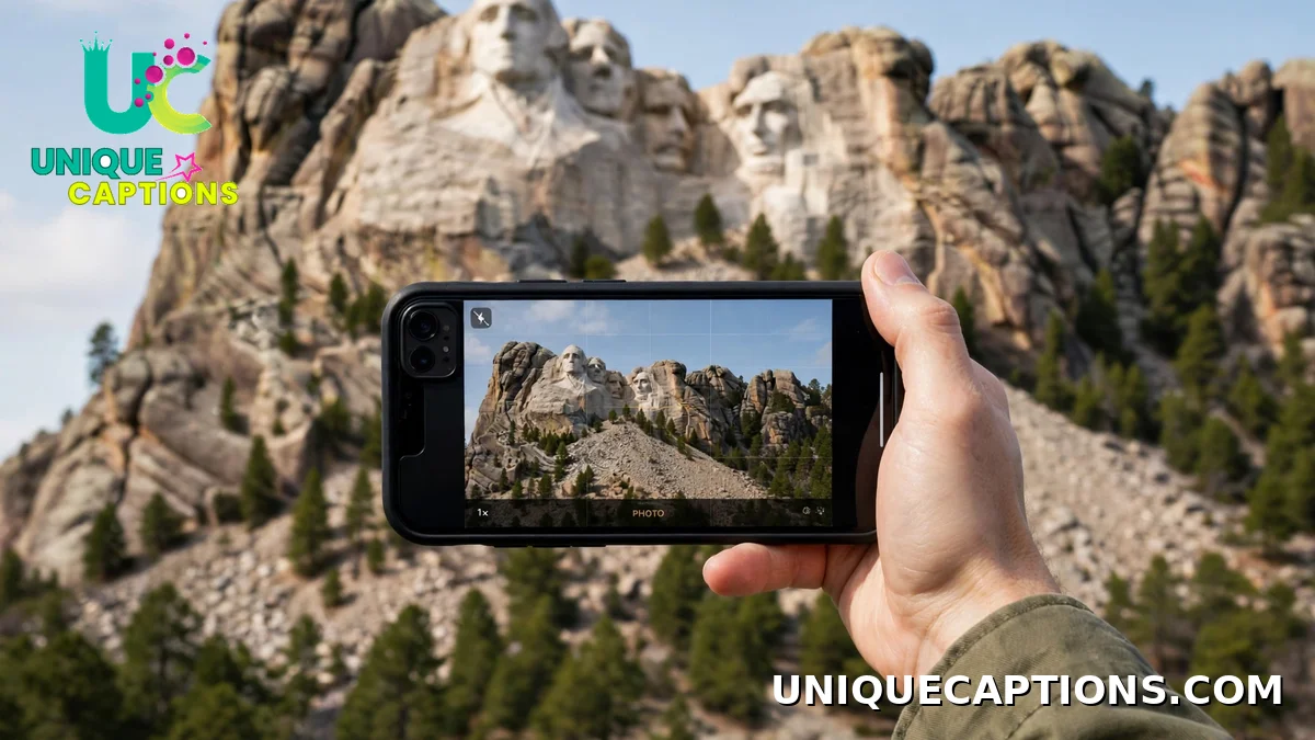 photographing Mount Rushmore with a smartphone