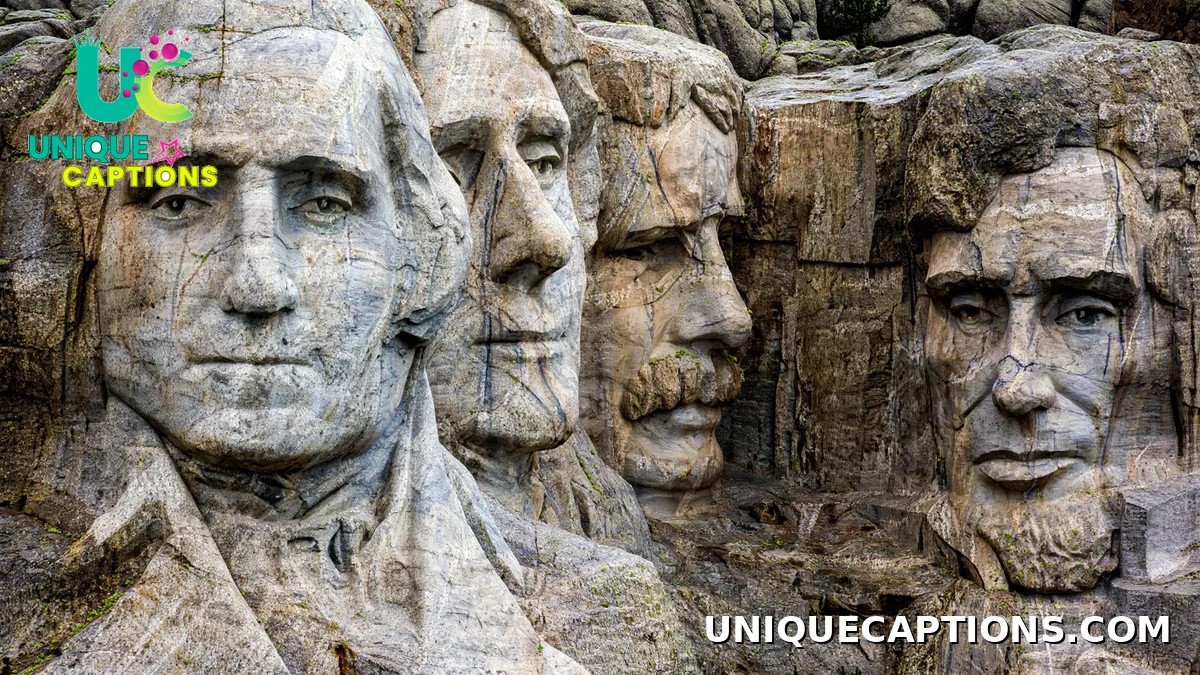 close-up of carved presidents on Mount Rushmore