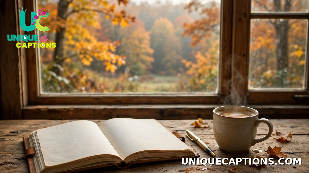 November quotes for Instagram with a journal and coffee