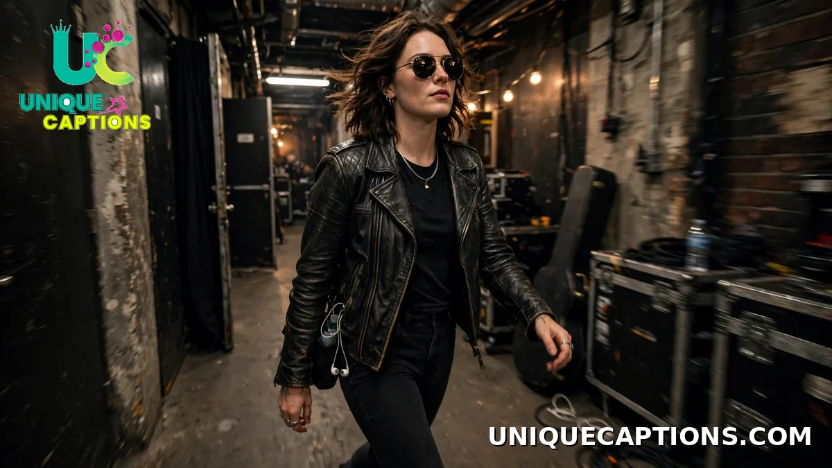 Post Malone attitude captions - confident musician walking backstage in sunglasses