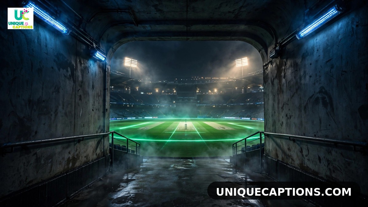 Stadium tunnel leading to the pitch for RCB victory captions