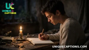 Person writing thoughtfully in a journal beside a flickering candle