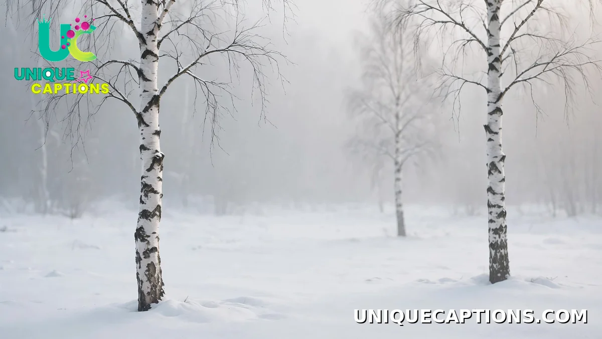Minimalist snowy birch forest in soft winter light