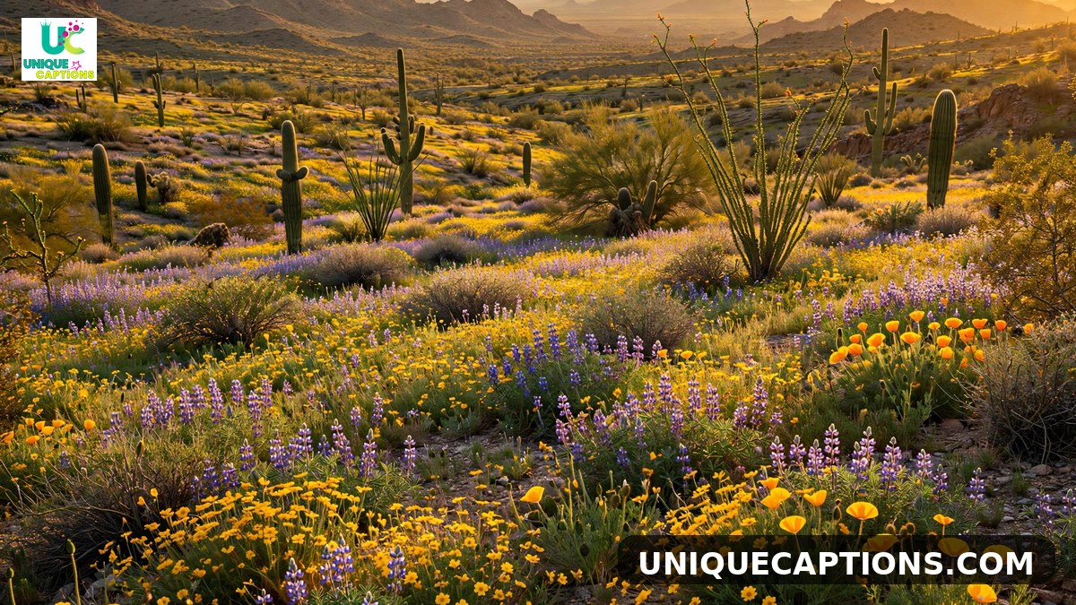 Short Tucson captions - single saguaro cactus silhouette at sunrise in warm tones