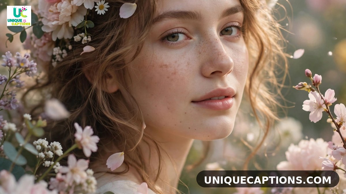 Aesthetic comments for sister pic on Instagram - dreamy portrait with soft flowers
