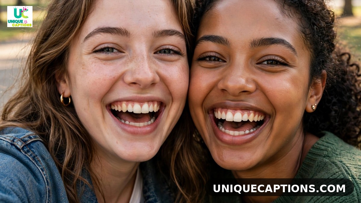 Best friend vibes comments for sister pic on Instagram - sisters taking a happy selfie